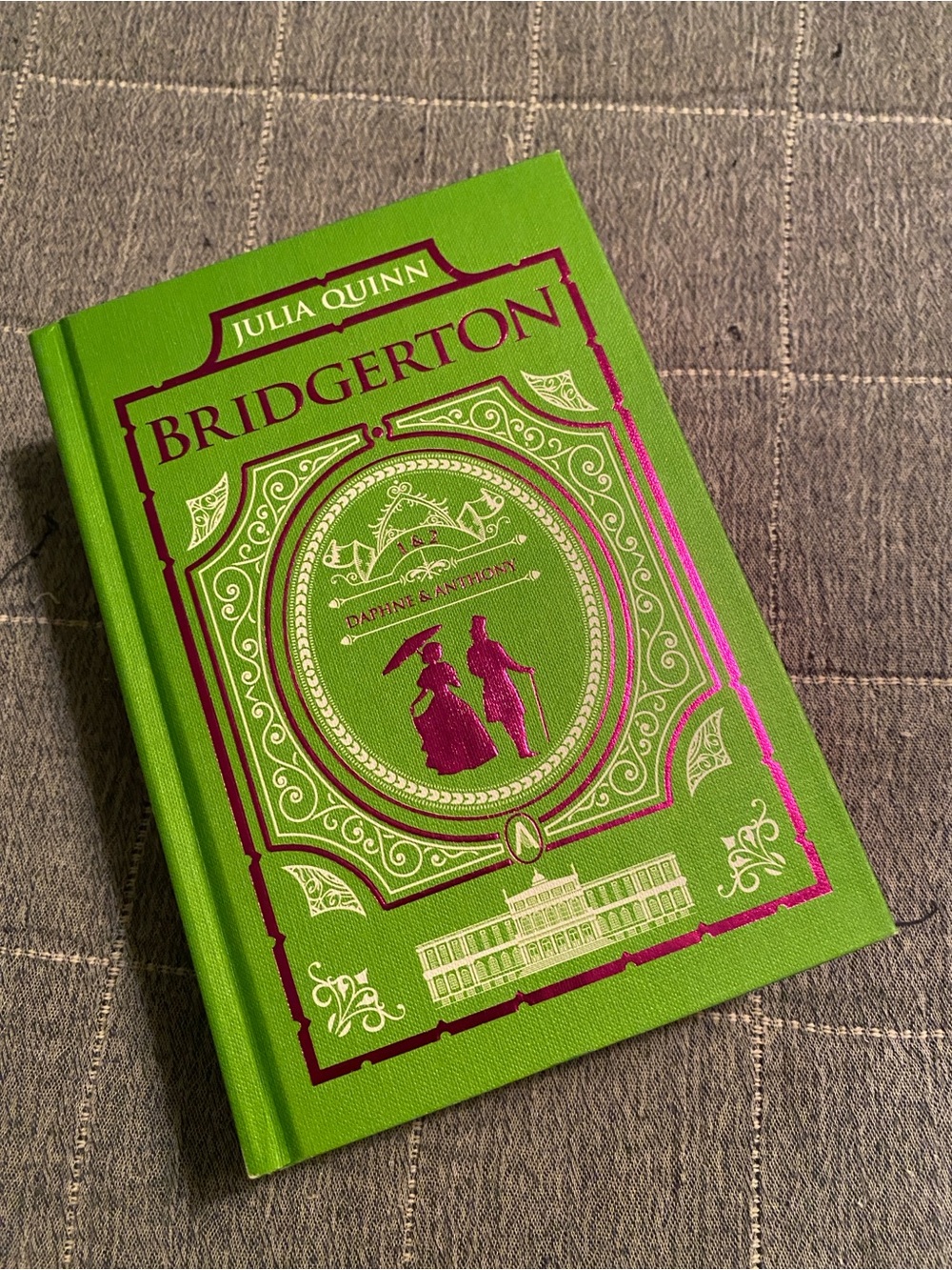Bridgerton Decorative Hardcover Book - Green with Magenta Foil